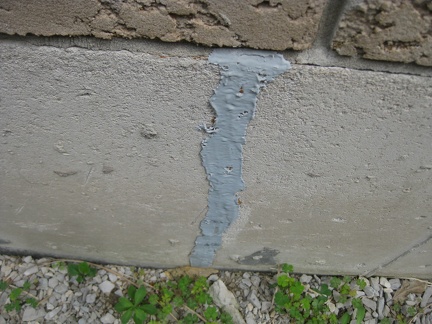 Patched Foundation Crack